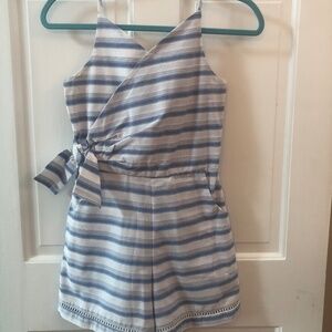 Habitual Girl blue and white striped romper size 12